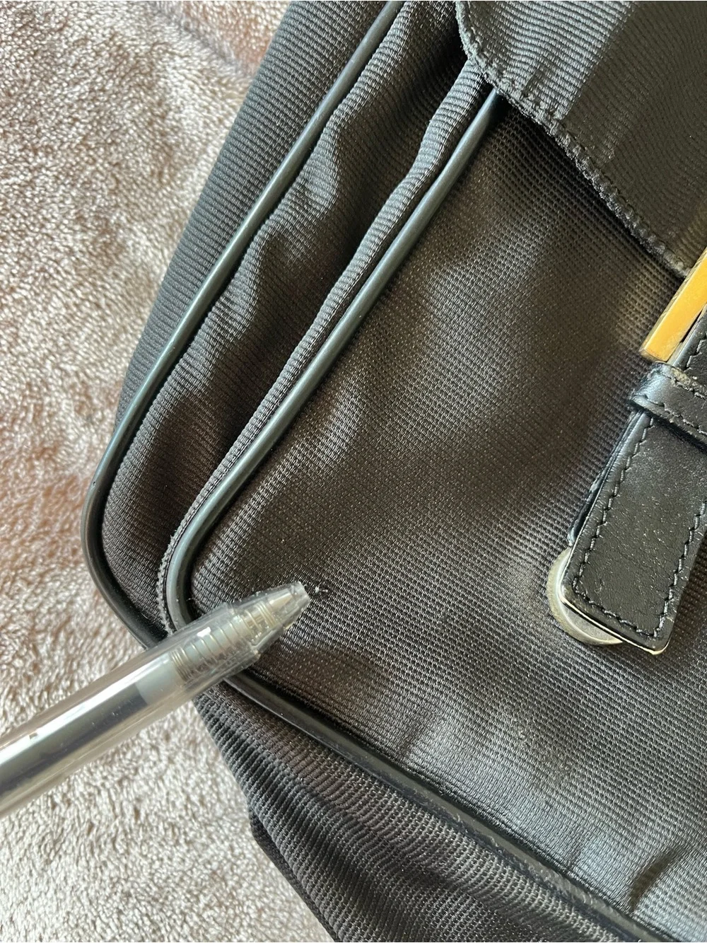 Fendi Black Canvas Messenger Bag with Logo Strap